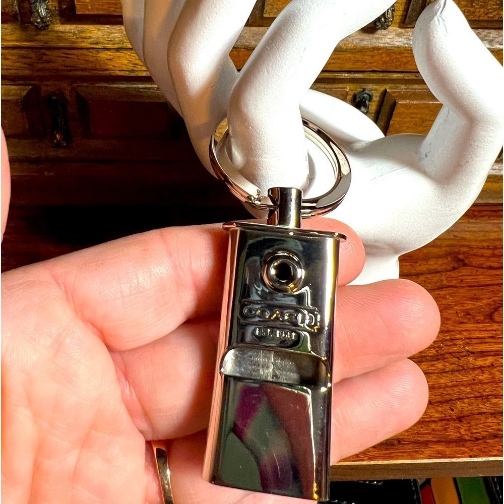 Coach Metallic Silver Key Holder